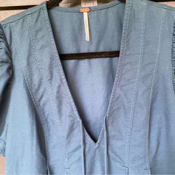 FREE PEOPLE Adelle Teal Blue Mini Dress Tunic—Size XS - Picture 7 of 16